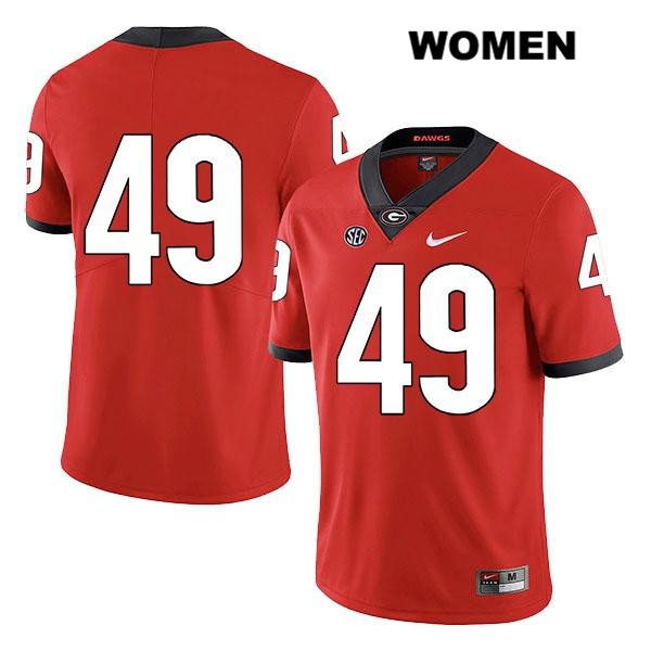 Georgia Bulldogs Women's Koby Pyrz #49 NCAA No Name Legend Authentic Red Nike Stitched College Football Jersey WSC3056AX